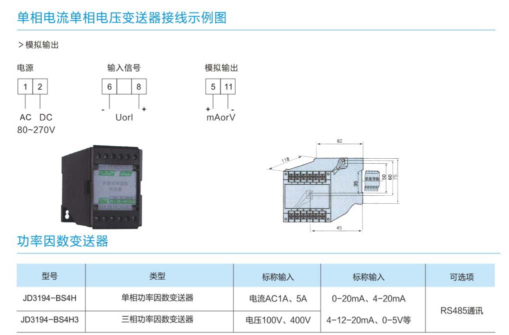 上海麥哥思電氣-功率因數(shù)變送器